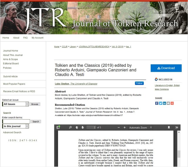Tolkien and Classics on JTR